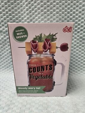 Bloody Mary Set Glass Mug & Skewer Set